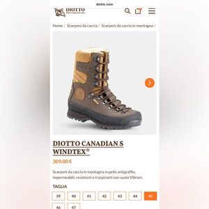 Diotto Canadian S Windtex® Hunting Boots - EU 45 US 11
